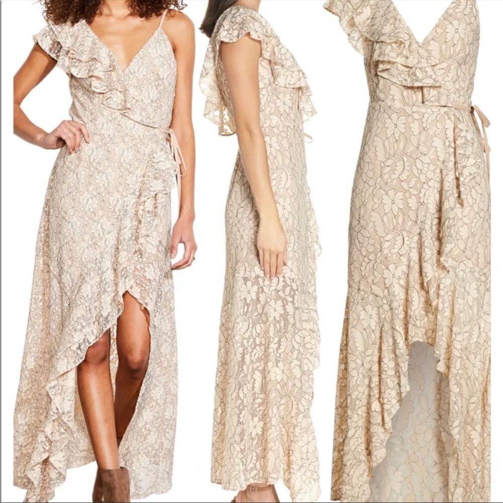 Ali & Jay lace wrap maxi dress. Size Sm